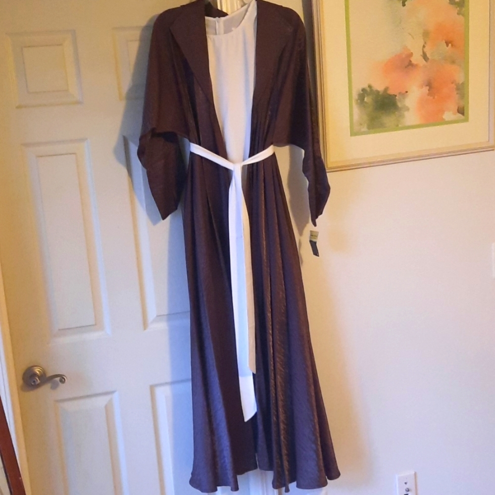 Brown batwing shimmer kimono abaya